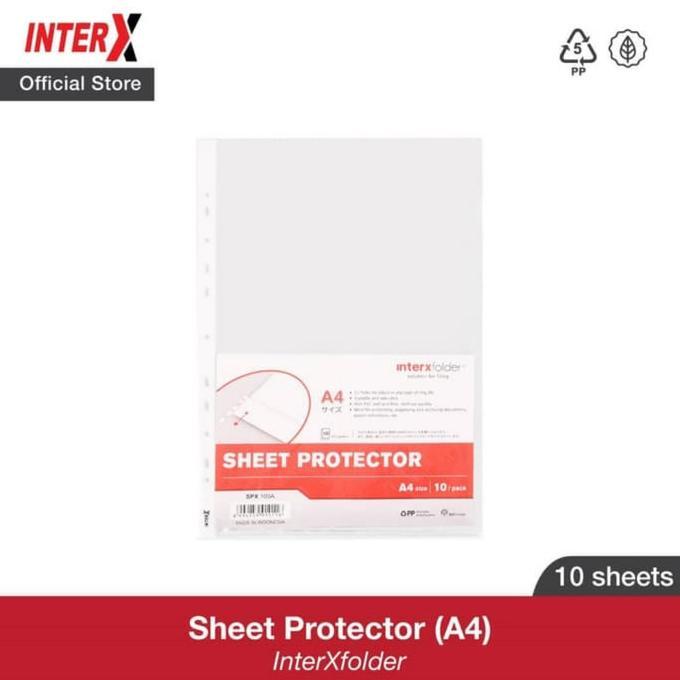 Interx Sheet Protector Pockets A4 - Inter X Folder(isi 10 pcs) READYstock