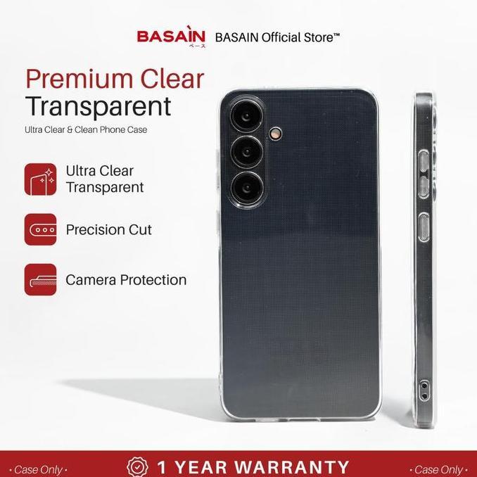 BASAIN Casing for Samsung S23/FE/Plus/Ultra Clear Transparent Case