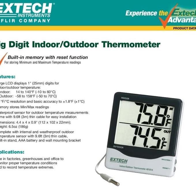 BDit Indoor/Outdoor Thermometer : 401014 EXTECH