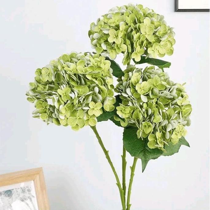 Bunga Hydrangea/Hortensia Artificial Premium Latex Import - Green