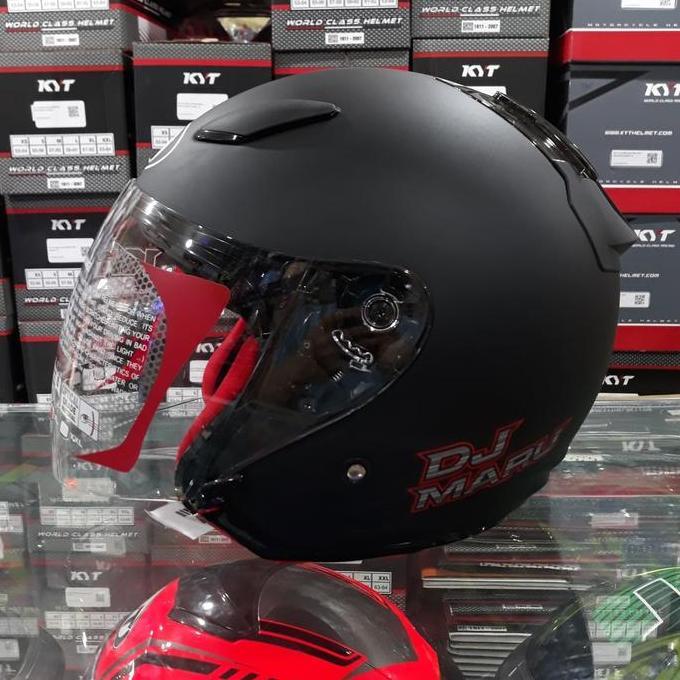Helm Half Face KYT DJ Maru Solid Black Doff