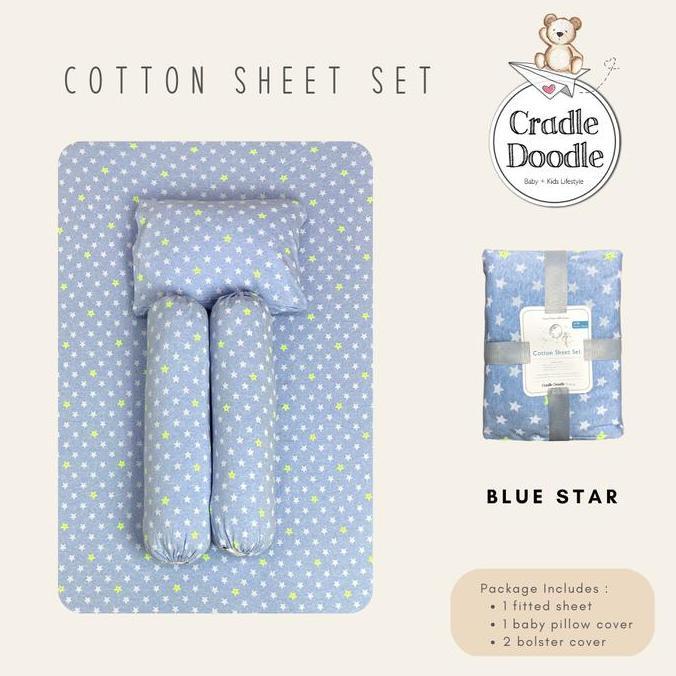 Cotton Sheet Set - Blue Star