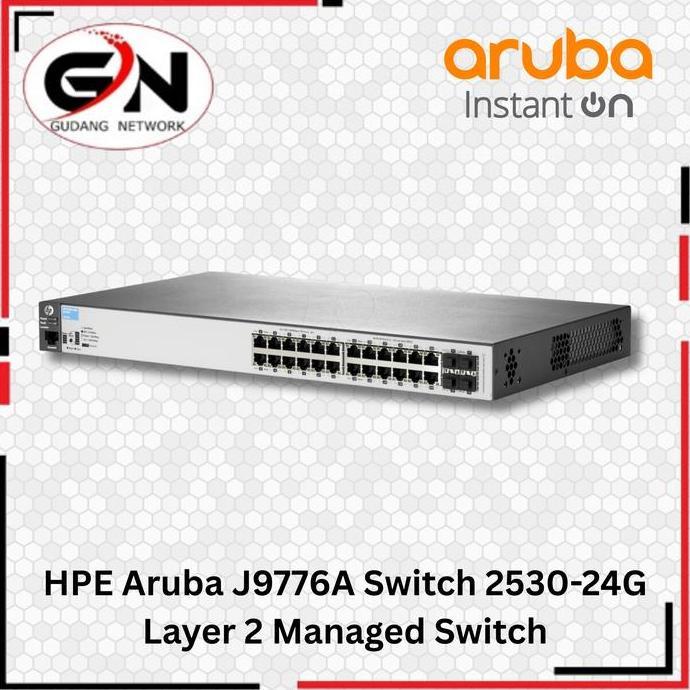 TERLARIS!! E ARUBA J9776A SWITCH 2530-24G LAYER 2 MANAGED SWITCH