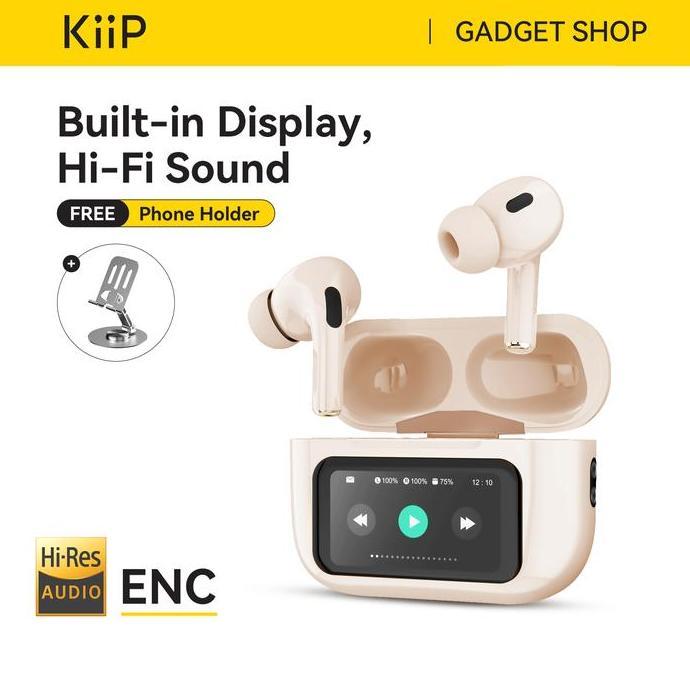 KiiP DTS16 TWS ANC Headset Bluetooth 5.4 Earphone Smart Screen Active Noise Reduction