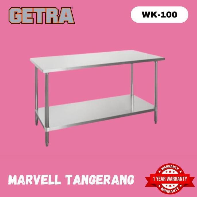TERLARIS!! MEJA DAPUR WK-100 (KNOCK DOWN) WITH SOLID UNDERSHELF 100CM