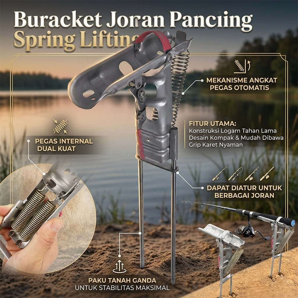 Bracket Joran Pancing Automatic Spring LIXADA