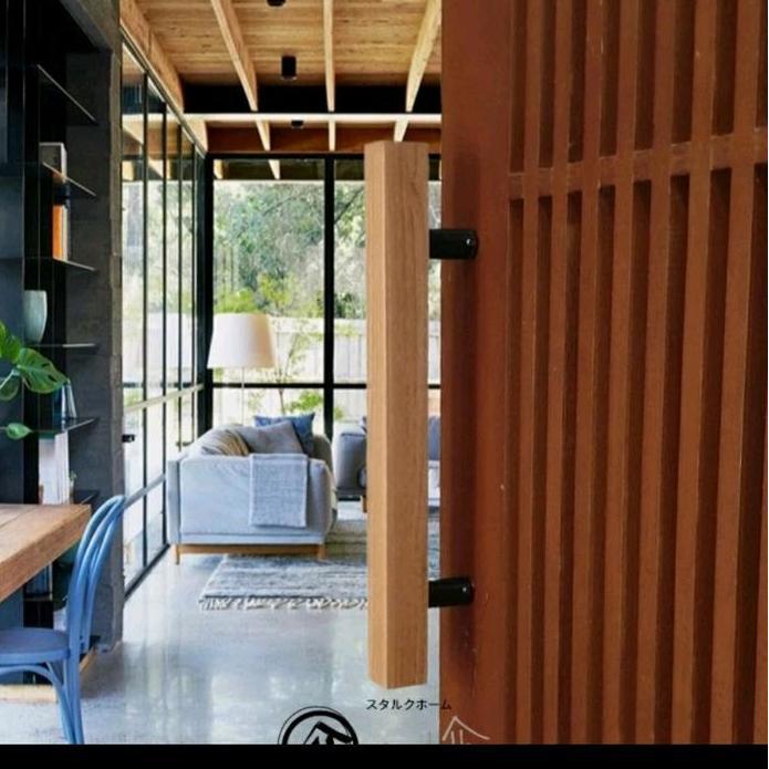 Pull handle kayu solid pintu kaca kayu dan aluminium.