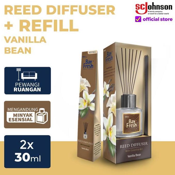 Bayfresh Reed Diffuser Pengharum Ruangan + Refill - Vanilla Bean