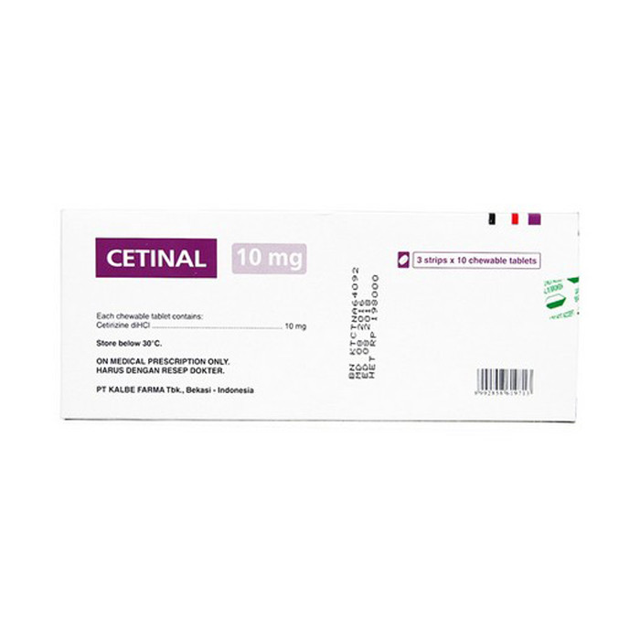 CETINAL 1 STRIP @ 10 TABLET KUNYAH