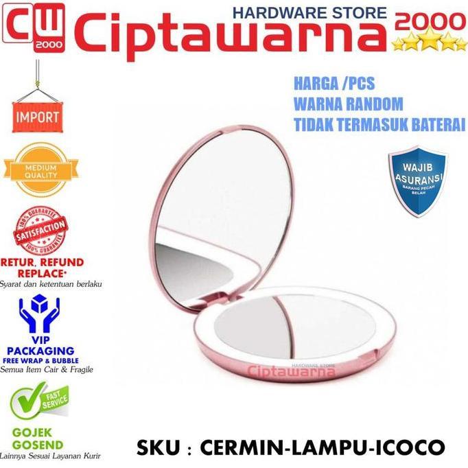 Kaca Cermin Make Up Double Side Magnifier Mirror LED Ring Light -ICOCO