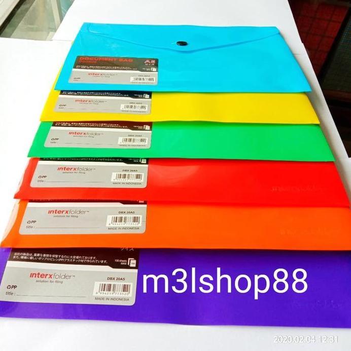Map kancing A5 opaq (24x17 cm) Inter x folder-12 pcs
