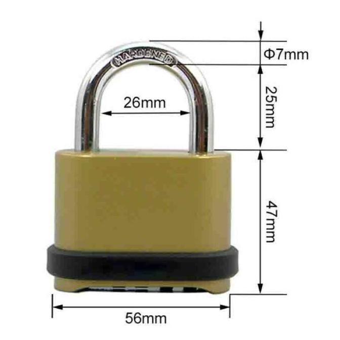 4 Digit Rust Proof Brass Password Lock - Combination Padlock Terlaris