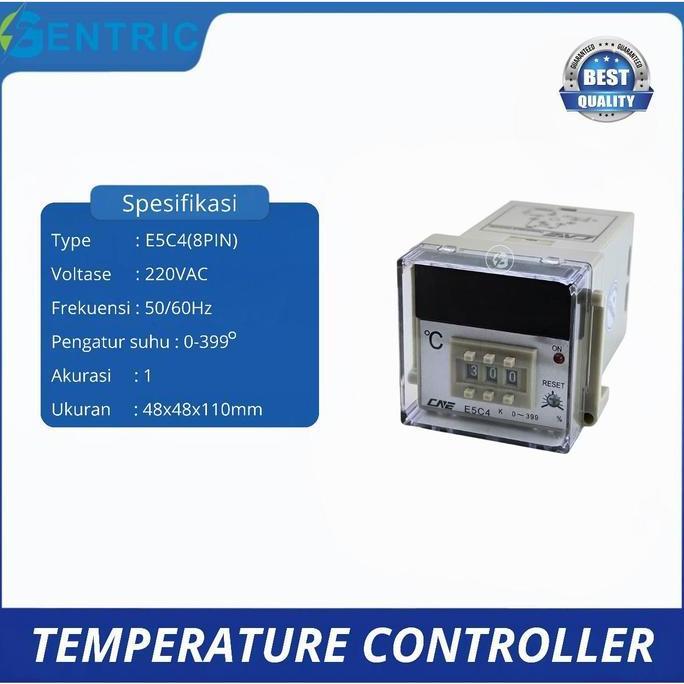 Thermo Meter Digital / Temperature Controller 48X48Mm Output Relay 8 Pin E5C4 . Hemat