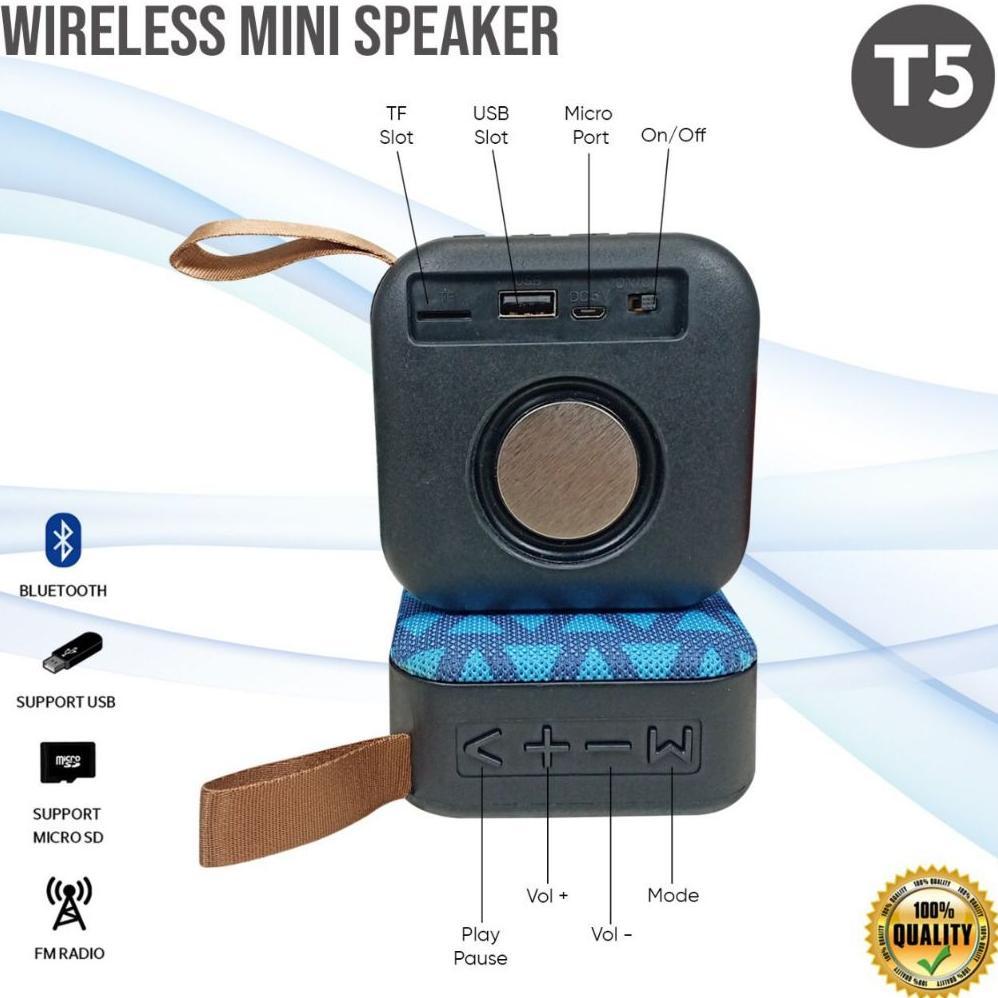 PROMO MINI Speaker Bluetooth JBL T5 Wireless Support Memory Usb