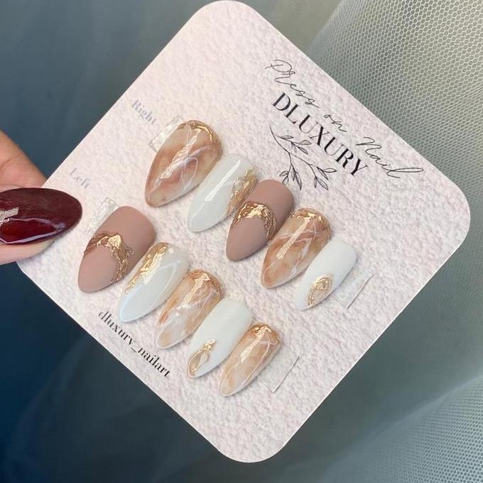 Press on nail Marble Sweet