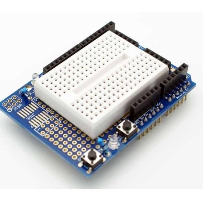 ARDUINO PROTO SHIELD WITH BREADBOARD BUTTON SHIELD PCMED
