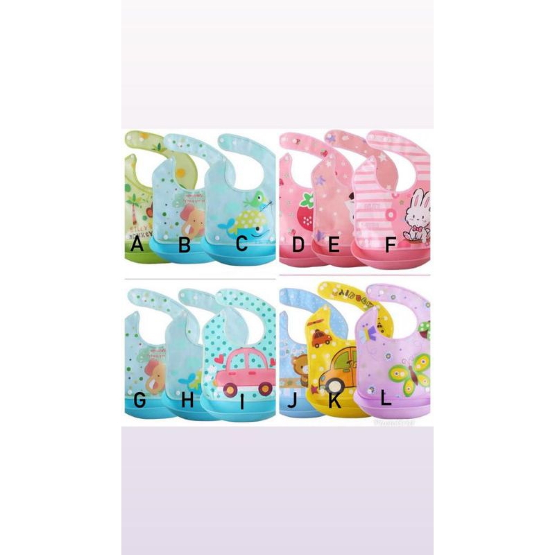 Bib Plastik Waterproof/Celemek Makan Anak