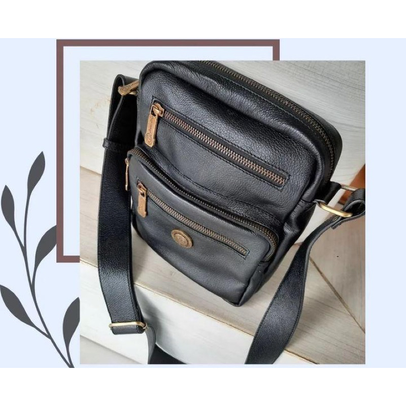 tas slempang peria kulit asli