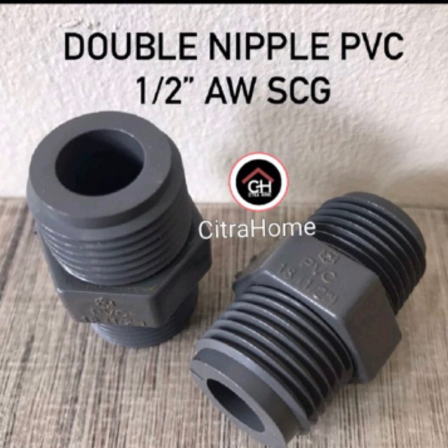 Double Nipple PVC 1/2” AW SCG