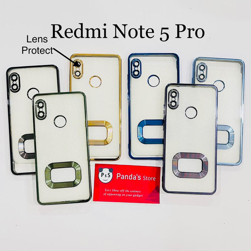 Softcase Redmi Note 5 Pro Lens Protector Circle Chrome Logo Clear Case