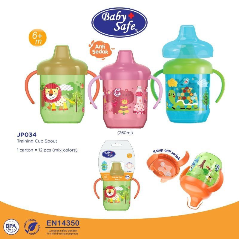BABYSAFE TRAINING CUP SPOUT 260ML JP034
