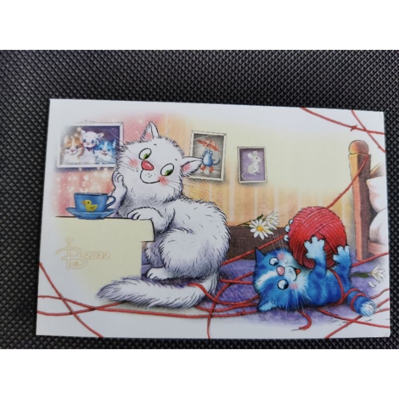 kartu pos kucing bluecat/bluecat postcard