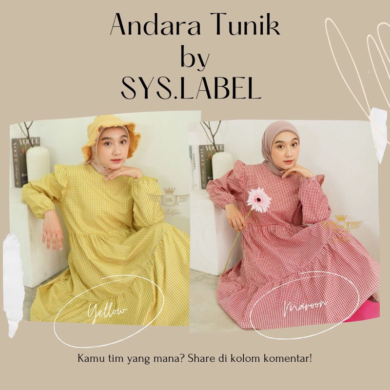 [SYSLABEL] Andara Tunik Ginggam by SYSLABEL - Korean Style