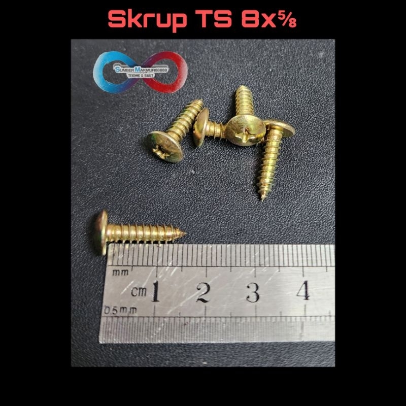 skrup tapping screws (TS) 8x5/8 inch per100pcs