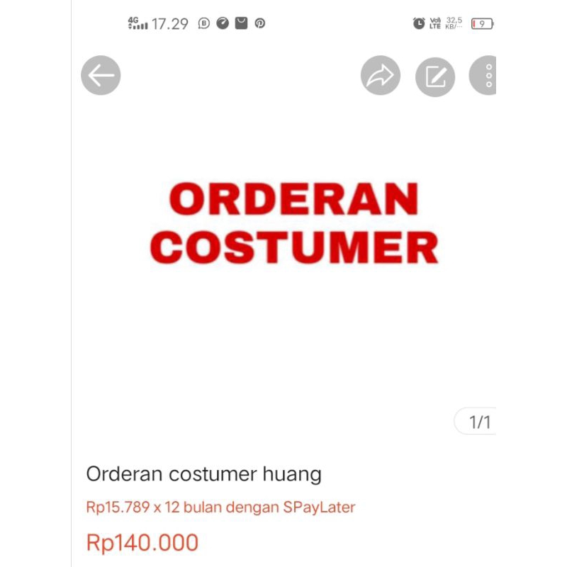 orderan costumer by reques