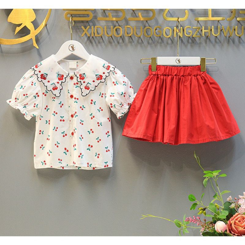 setelan rok import cherry
