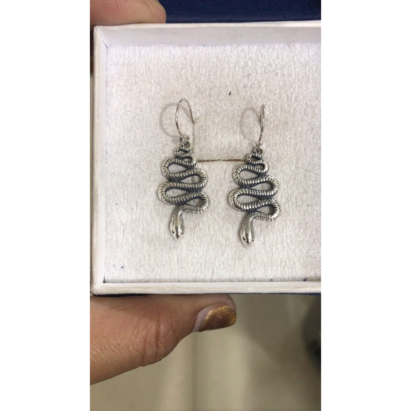 anting perak 925 sterling silver motif ular