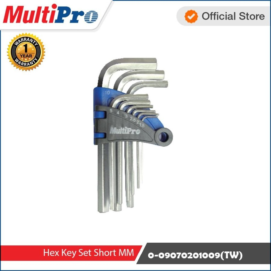 MULTIPRO Hex Key Set Short MM / 9 PCS (TW) (Short)