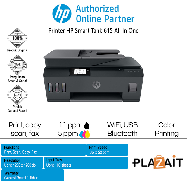HP Printer Smart Tank 615 All In One