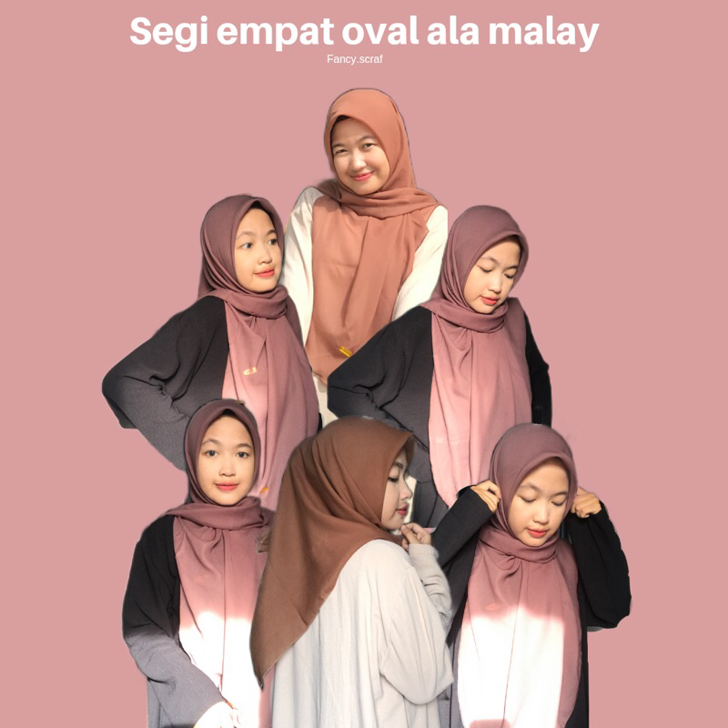 Hijab segiempat oval malay