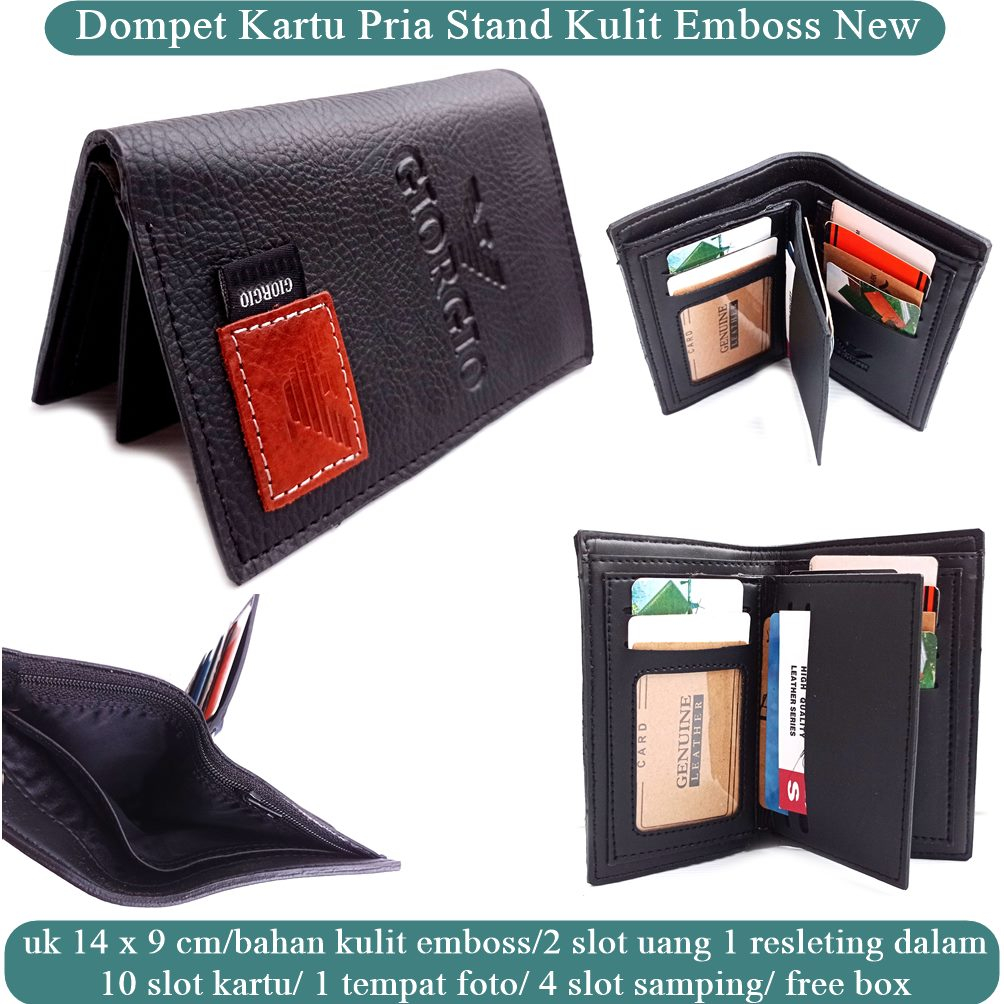 Dompet Kartu Pria Kulit Stand Emboss Gravity