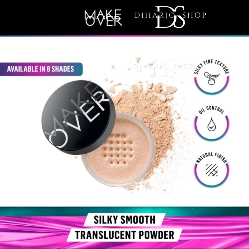 MAKE OVER Silky Smooth Translucent Powder 35g - Bedak Tabur