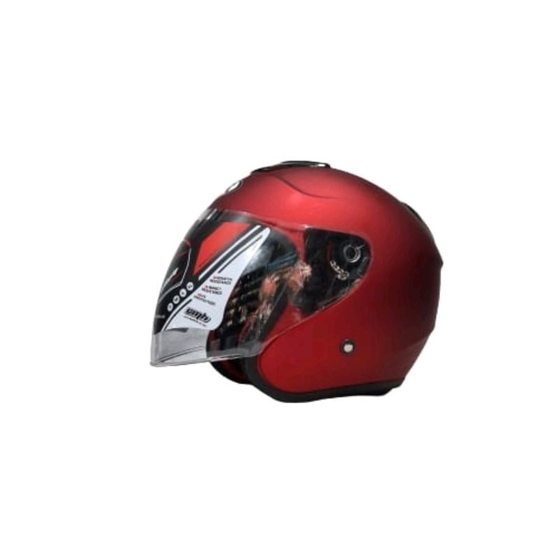 HELM KYT KYOTO MERK DYR SOLID RED MAROON DOFF
