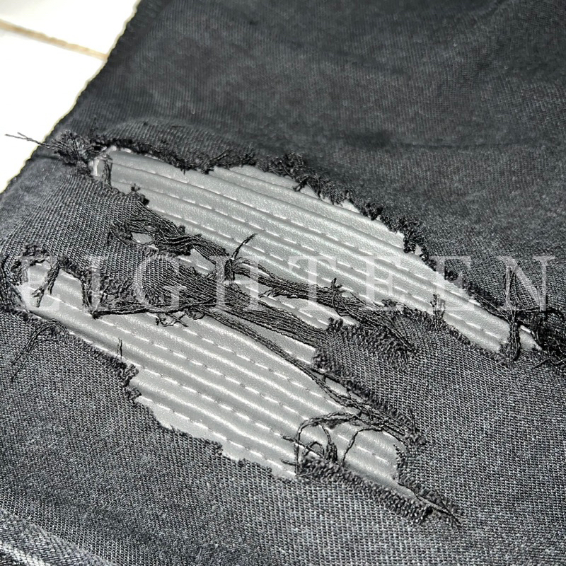 DARK GREY LEATHER BIKER PATCH (10cm x 15cm)