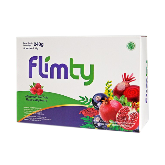 FLIMTY FIBER BOX 16 SACHET RASA RASPBERRY DAN BLACKCURRANT