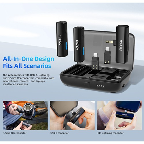 BOYA BOYALINK All in One Wireless Microphone System with Charging Case