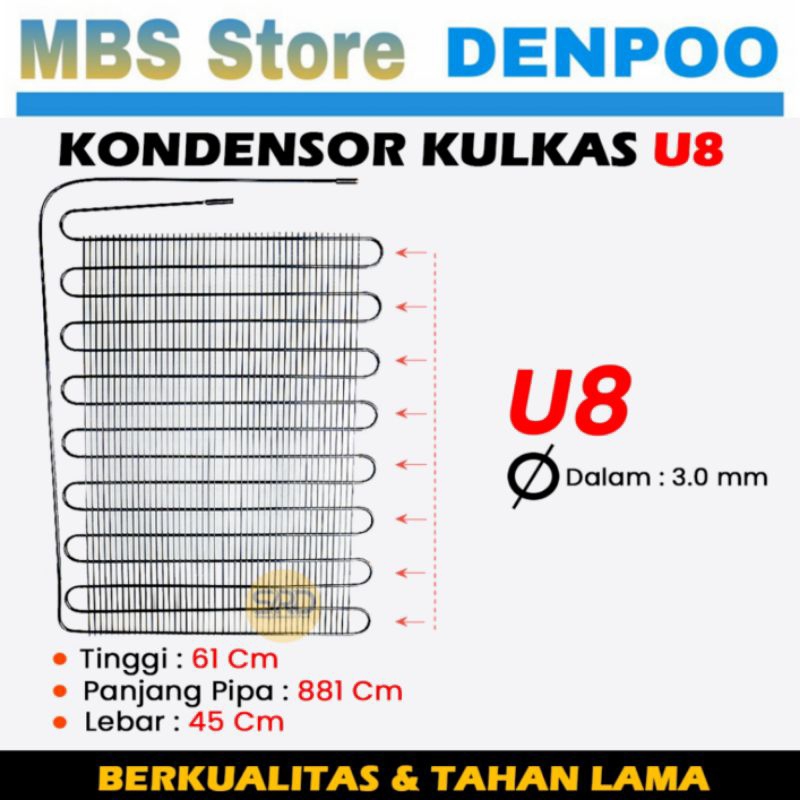 Kondensor  Kulkas /Showcase Feezerr & Pendingin Lain- (CONDENSOR U8)