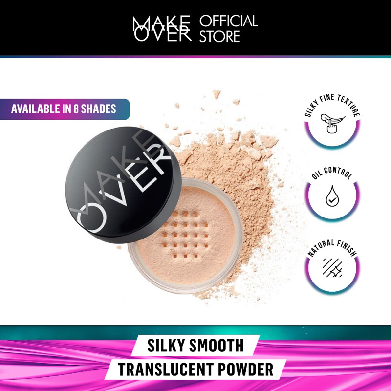 MAKE OVER Silky Smooth Translucent Powder 35 g - Bedak Tabur