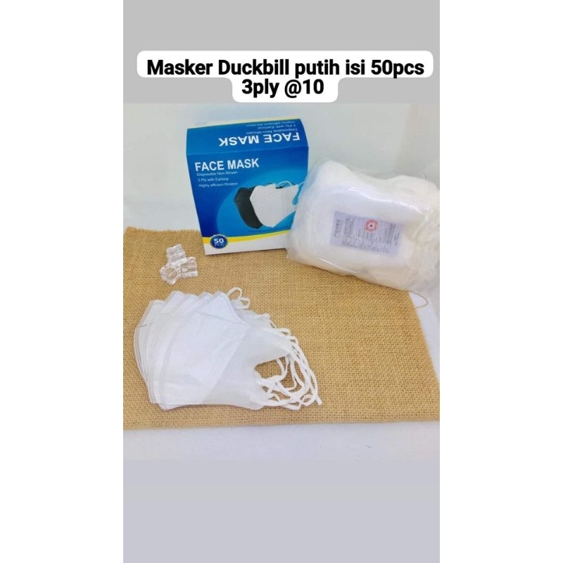 MASKER DUCKBIL PUTIH 50PCS