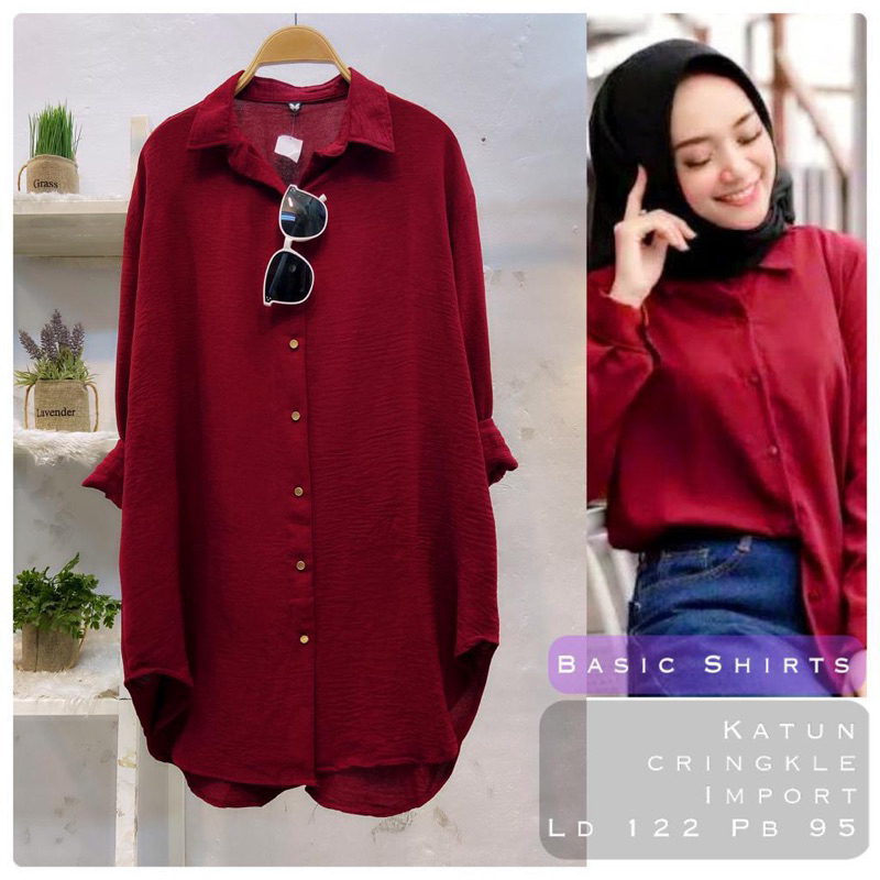 Kemeja katun crinkle