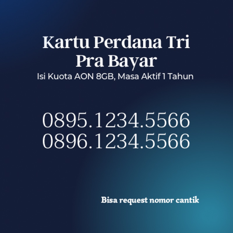 Nomor Cantik TRI 010222.8