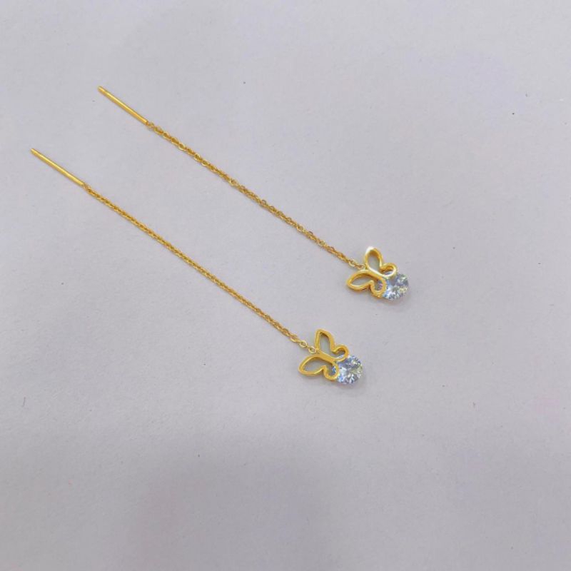 anting titanium kupu kupu diamond