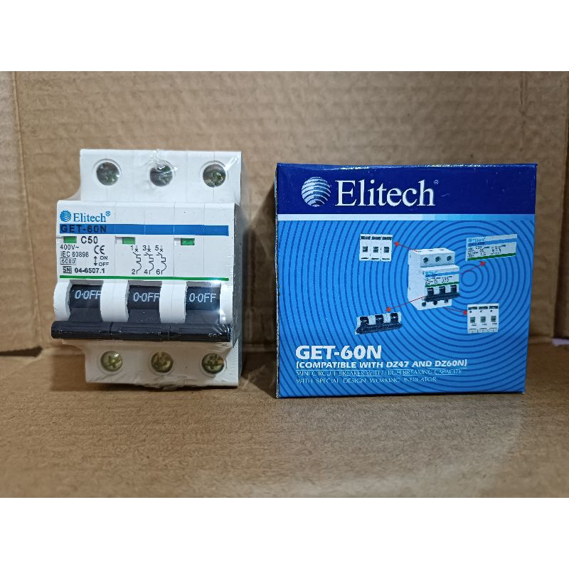 MCB 3 phase 50A / 63A Elitech GET-60N