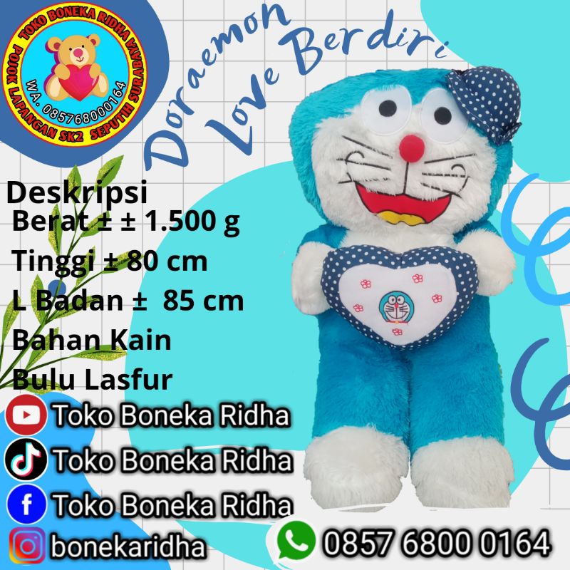 Boneka Doraemon Love Berdiri
