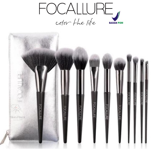 FOCALLURE 10pcs + Pouch Makeup Brush