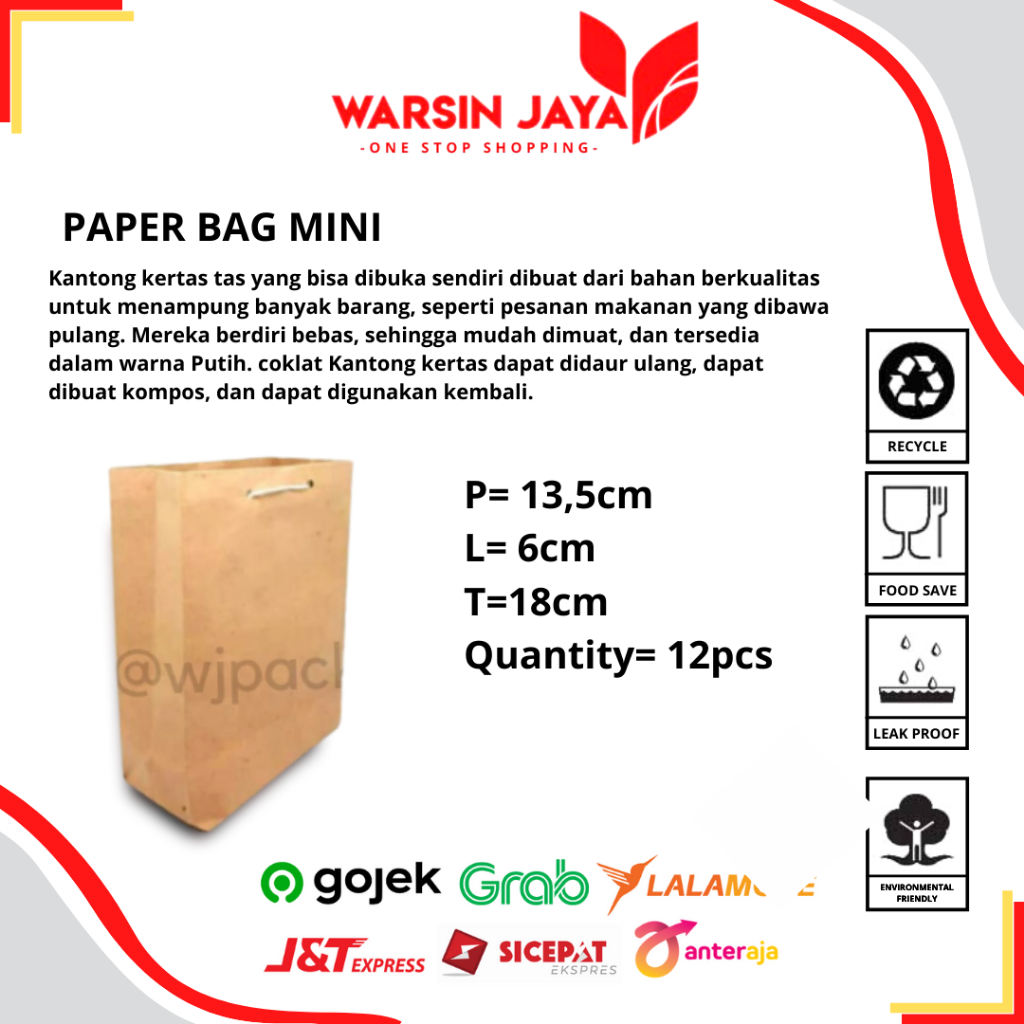 PAPER BAG MINI COKLAT/LUSIN